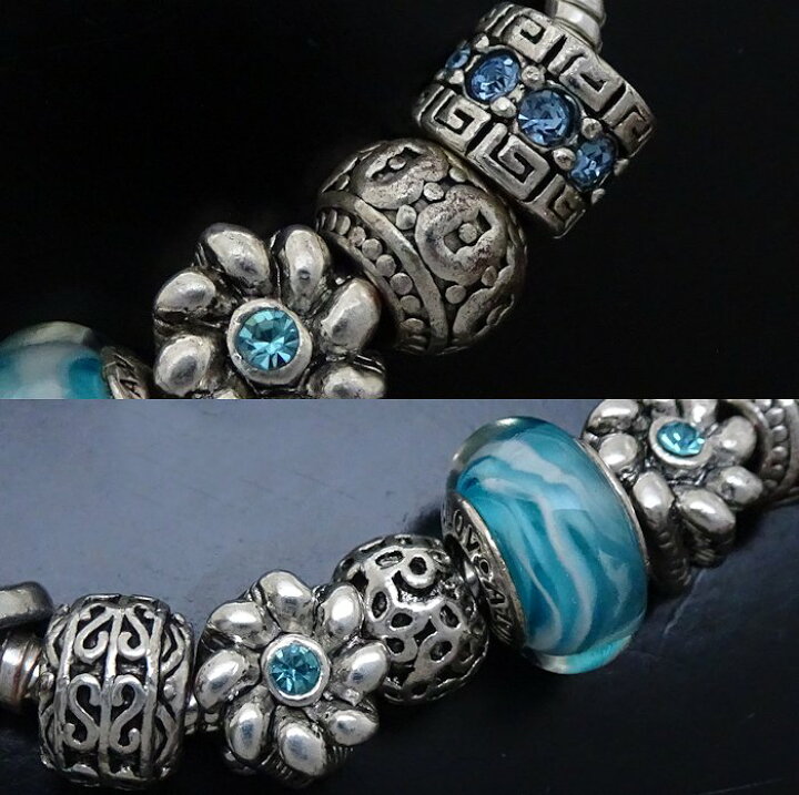 楽天市場】PANDORA パンドラ シルバー ブレスレット 青色石 SV925 