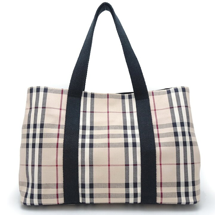 楽天市場】BURBERRY バーバリー トートバッグ チェック柄 キャンバス  