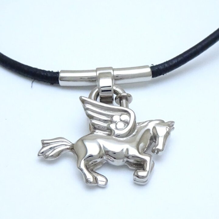 楽天市場】HERMES エルメス ペガサス チョーカー ネックレス シルバー 