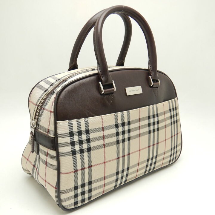 楽天市場】BURBERRY バーバリー ミニボストンバッグ ノバチェック PVC 