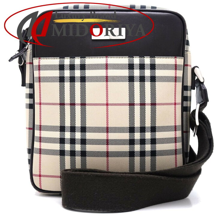 Burberrys バーバリーズ ノバチェック柄 ショルダークロスバッグ キャンバス レザー ベージュ 1949N