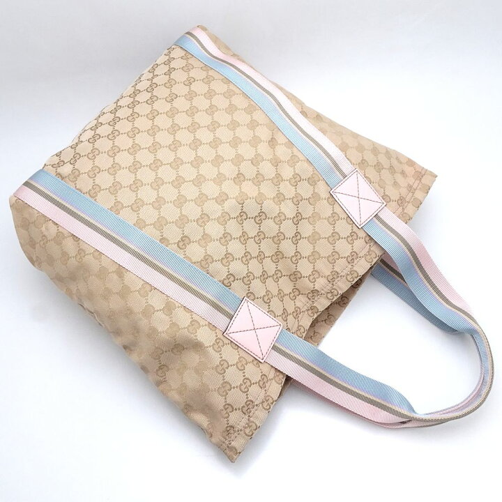 楽天市場】GUCCI グッチ 189669 トートバッグ GGキャンバス xレザー  
