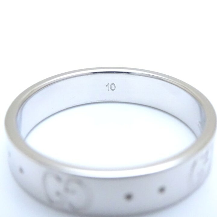 楽天市場】GUCCI グッチ アイコン リング 指輪 #10 9.5号 K18WG  