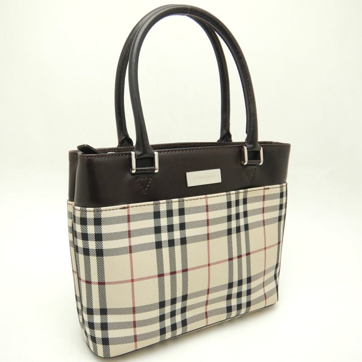 楽天市場】BURBERRY バーバリー ミニトートバッグ ノバチェック PVC x 