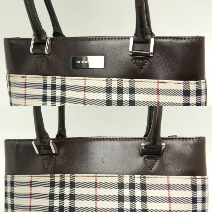 楽天市場】BURBERRY バーバリー ミニトートバッグ ノバチェック PVC x 