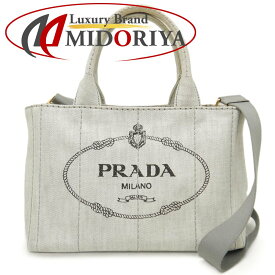 PRADA プラダ カナパPM 1BG439 トートバッグ デニム BIANCO/251438【中古】