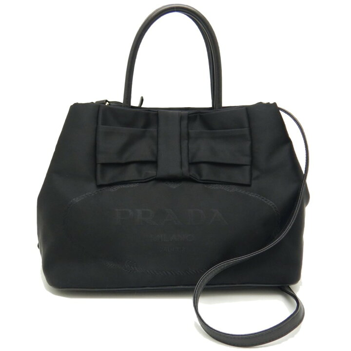 楽天市場】PRADA プラダ 1BG068 ハンドバッグ 2WAY ジャガード リボン 