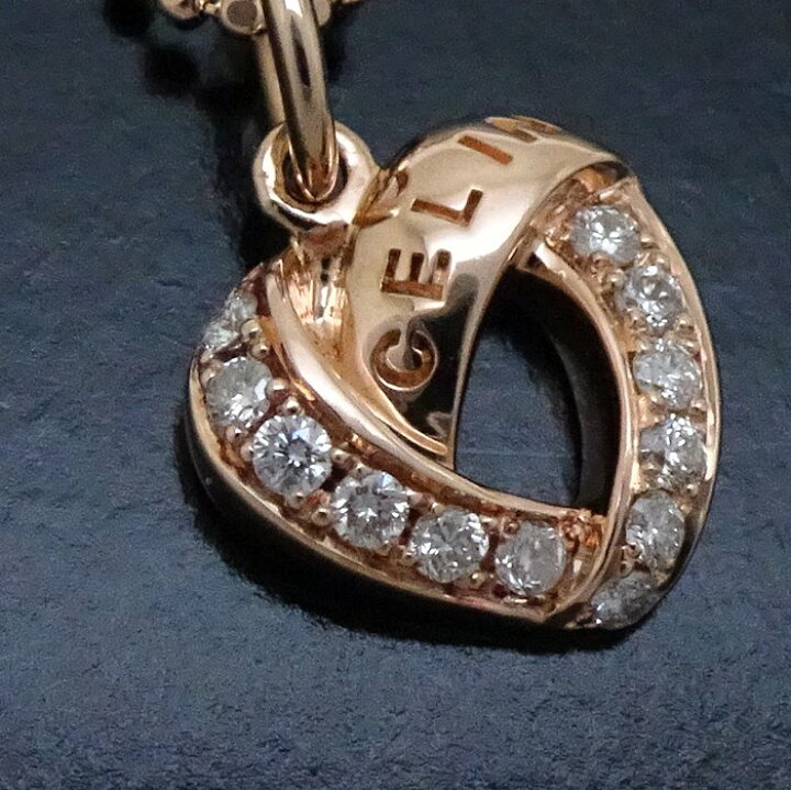 楽天市場】CELINE セリーヌ ダイヤモンド ハート ネックレス K10PG 