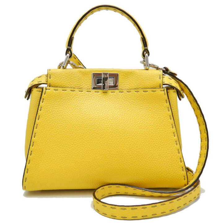 FENDI】Mini Baguette ミニバッグ イエロー Fendi Logo-Plaque Mini 