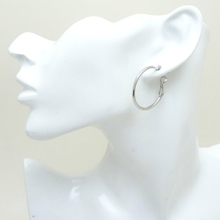 楽天市場】フープ ピアス K14WG ホワイトゴールド /28022【中古】【FJ 