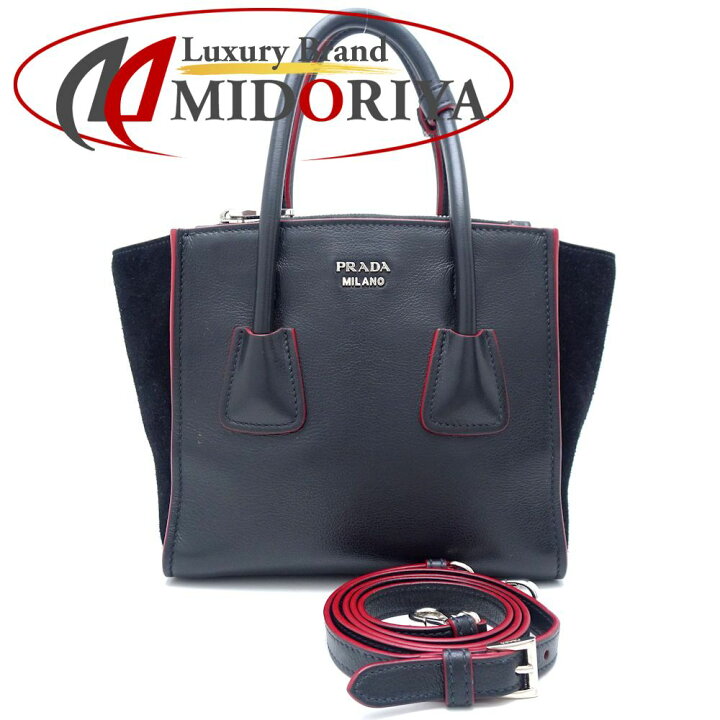 楽天市場】PRADA プラダ 1BA025 2Wayバッグ カーフxスエード NERO 