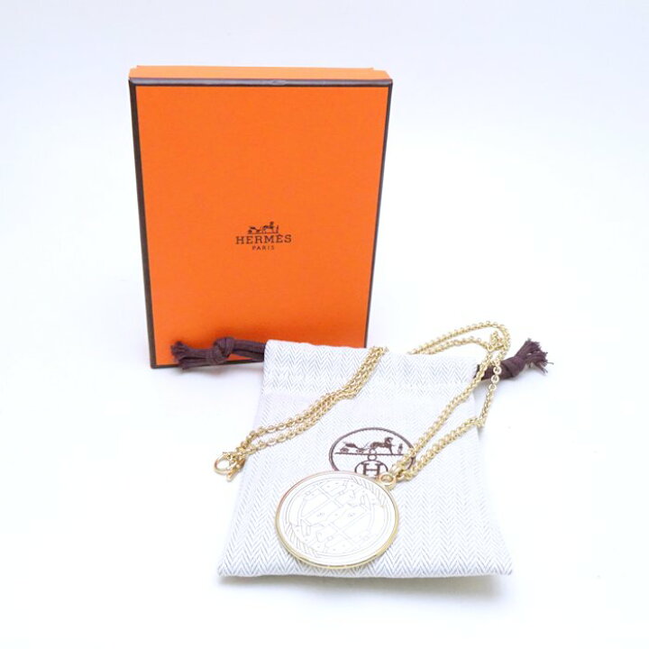楽天市場】HERMES エルメス メダイユ カドリージュGM ネックレス GP 