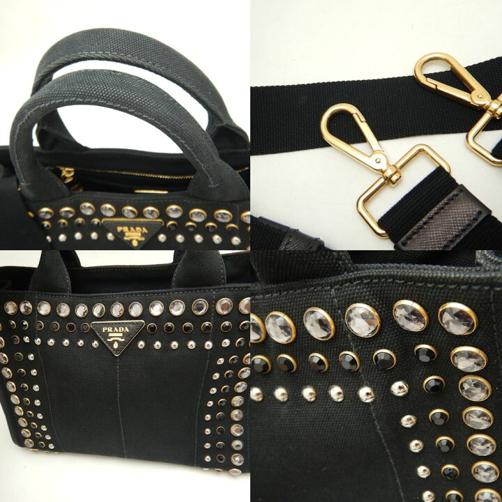 楽天市場】PRADA プラダ カナパ B2439O トートバッグ 2WAY ビジュー 