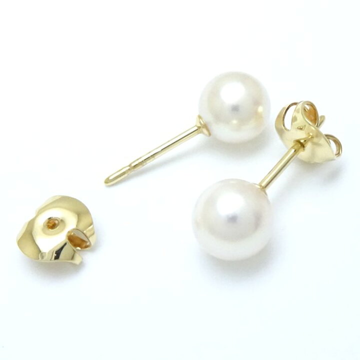 楽天市場】MIKIMOTO ミキモト パール ピアス 真珠6.7ミリ K18YG 