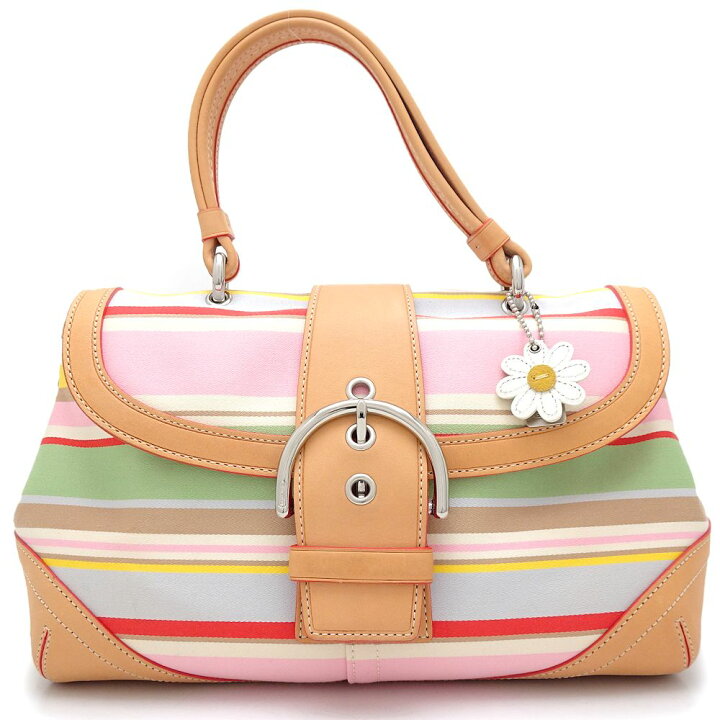 楽天市場】COACH コーチ 4438 ハンドバッグ ツイルストライプトップ 