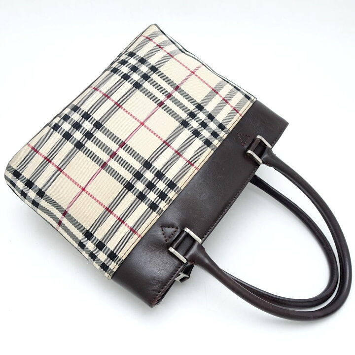 楽天市場】BURBERRY バーバリー ハンドバッグ ノバチェック キャンバス  