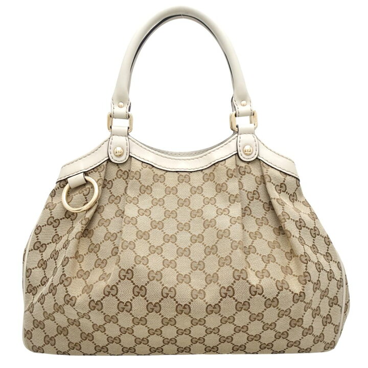 楽天市場】GUCCI グッチ 211944 トートバッグ GGキャンバスxレザー  