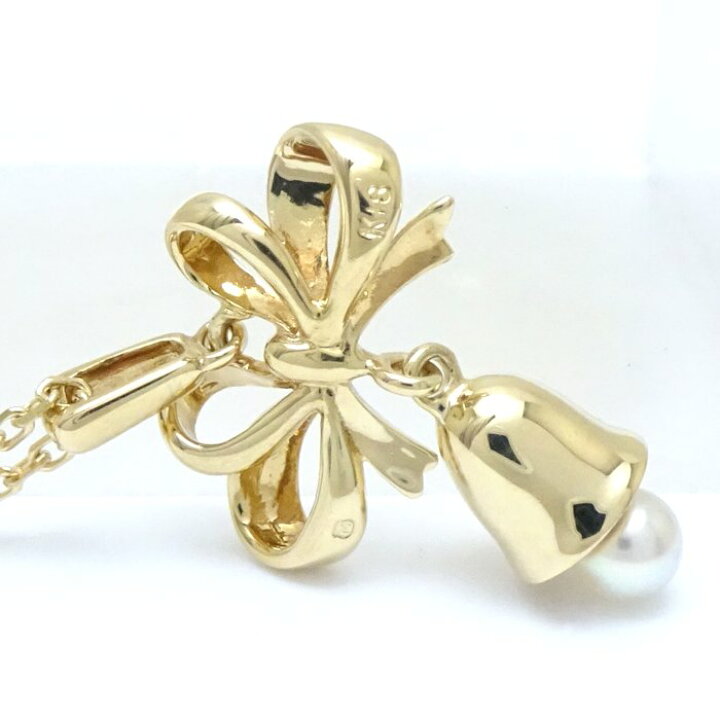 楽天市場】MIKIMOTO ミキモト リボン＆ベル ネックレス ベビーパール 