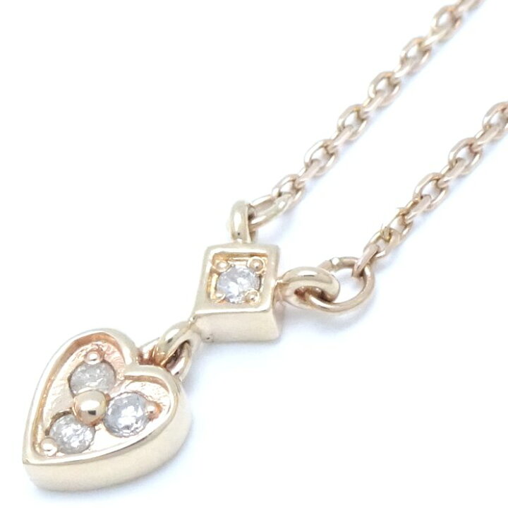 楽天市場】agete アガット ハート ネックレス ダイヤモンド0.08ct 