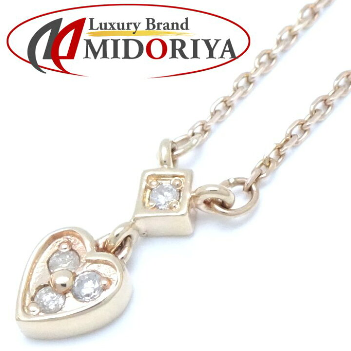 楽天市場】agete アガット ハート ネックレス ダイヤモンド0.08ct 