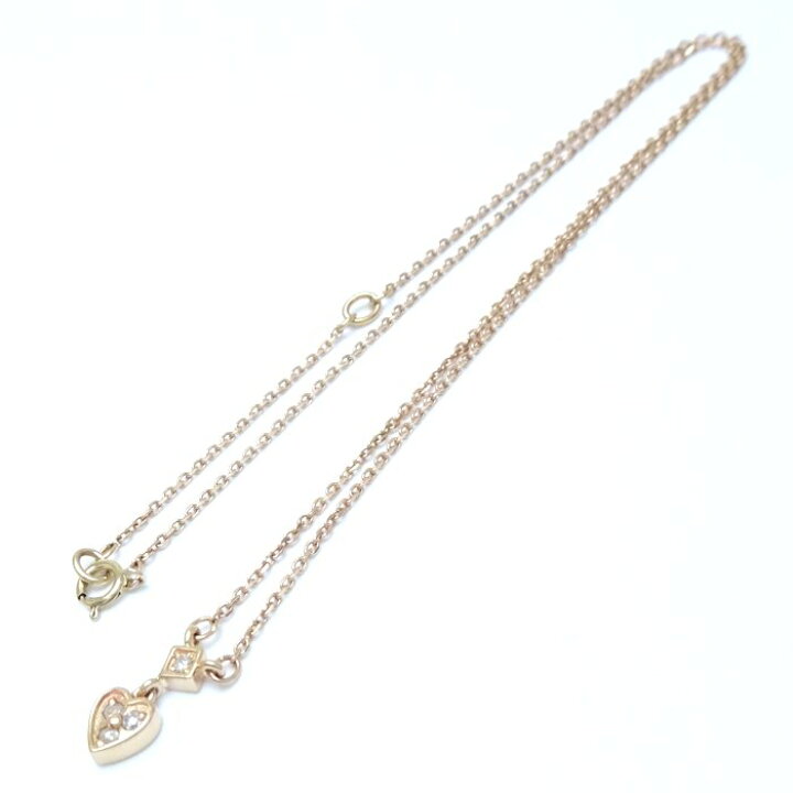 楽天市場】agete アガット ハート ネックレス ダイヤモンド0.08ct 