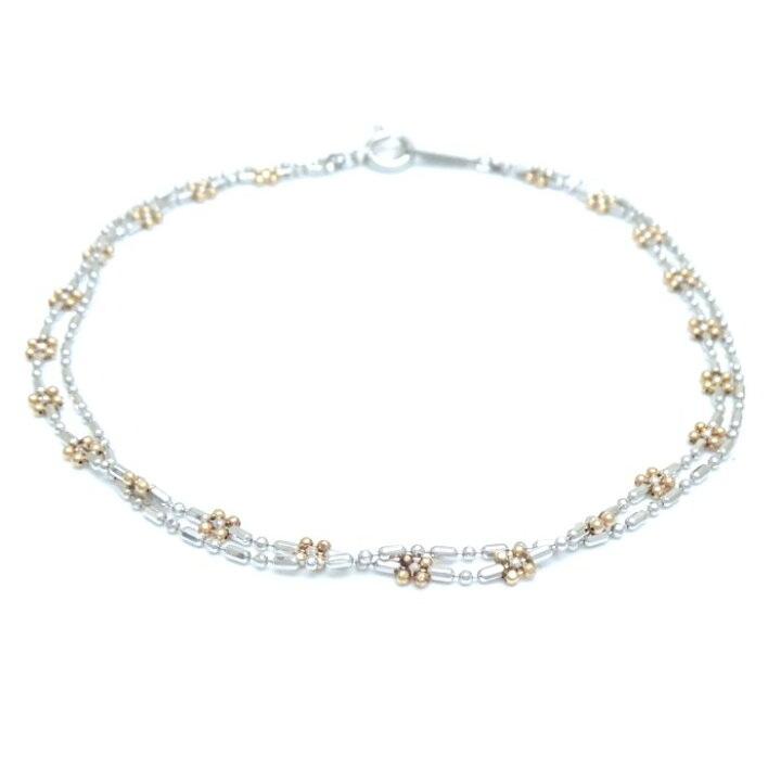 楽天市場】2連チェーン ブレスレット 17.5cm 1.9グラム K18WG ホワイト  