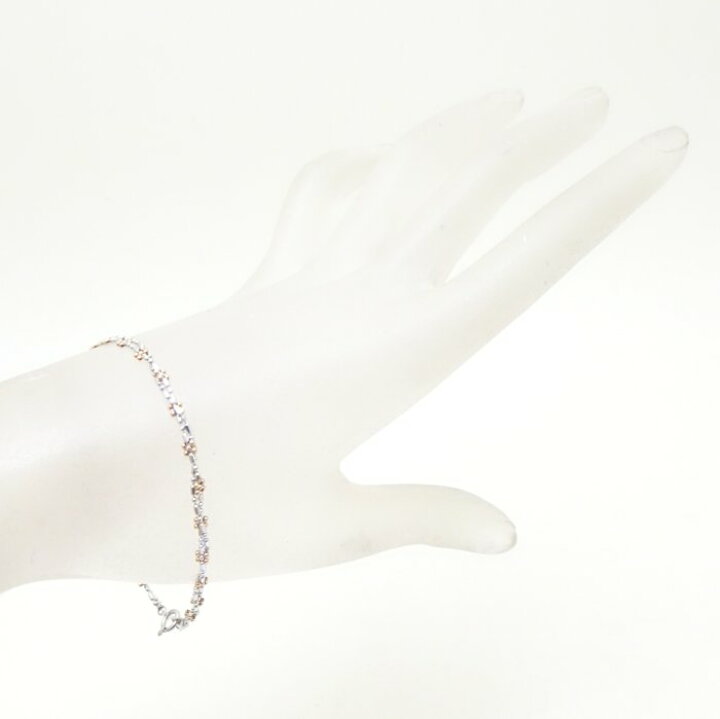 楽天市場】2連チェーン ブレスレット 17.5cm 1.9グラム K18WG ホワイト  