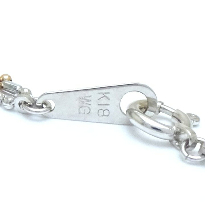 楽天市場】2連チェーン ブレスレット 17.5cm 1.9グラム K18WG ホワイト  