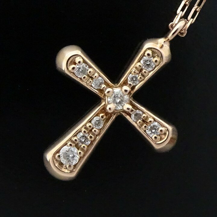 楽天市場】4℃ ヨンドシー クロス ネックレス ダイヤモンド K18PG 