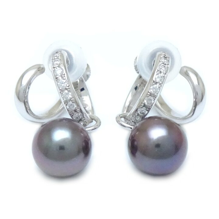 楽天市場】MIKIMOTO ミキモト ブラックパール イヤリング 黒真珠9.4 