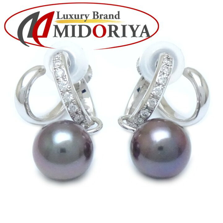 楽天市場】MIKIMOTO ミキモト ブラックパール イヤリング 黒真珠9.4 