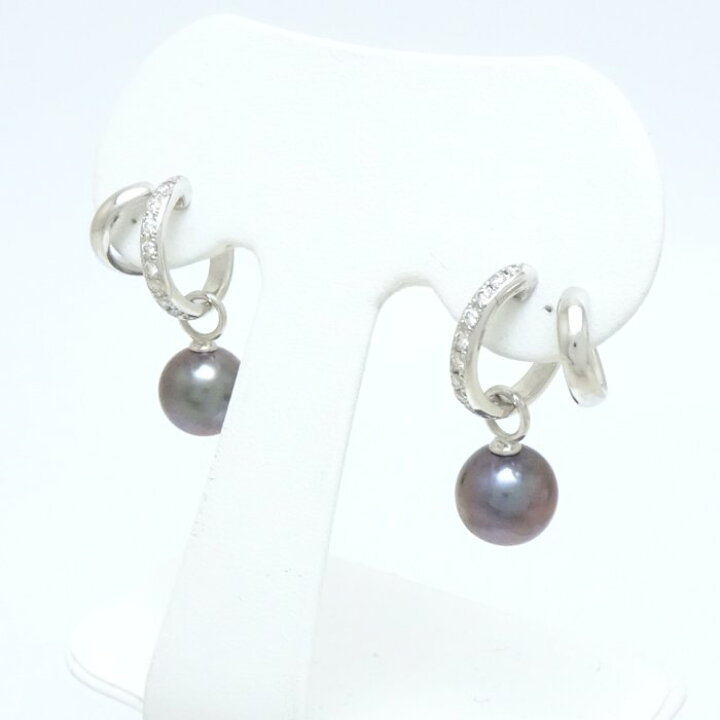 楽天市場】MIKIMOTO ミキモト ブラックパール イヤリング 黒真珠9.4 