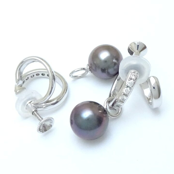 楽天市場】MIKIMOTO ミキモト ブラックパール イヤリング 黒真珠9.4 