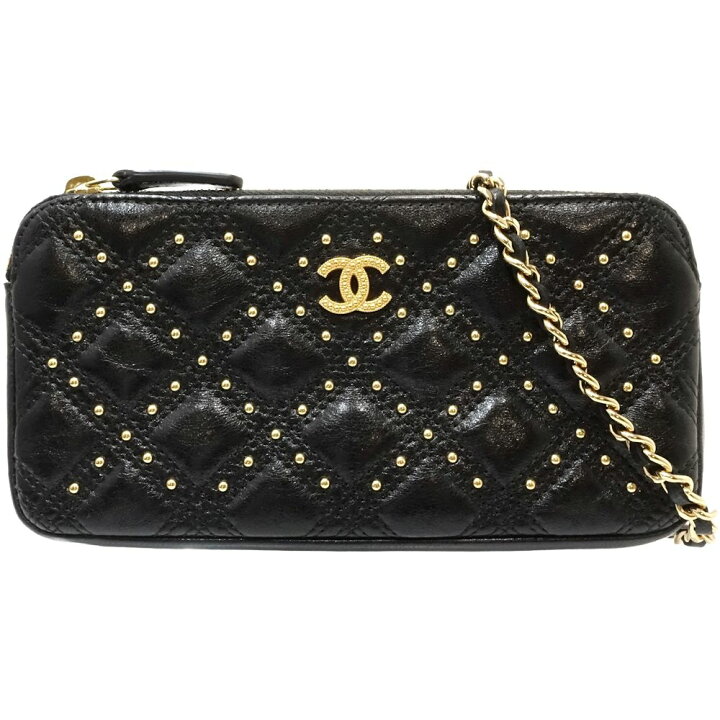 CHANEL シャネル スタッズ ココマーク ゴールド金具 長財布（小銭入れ  