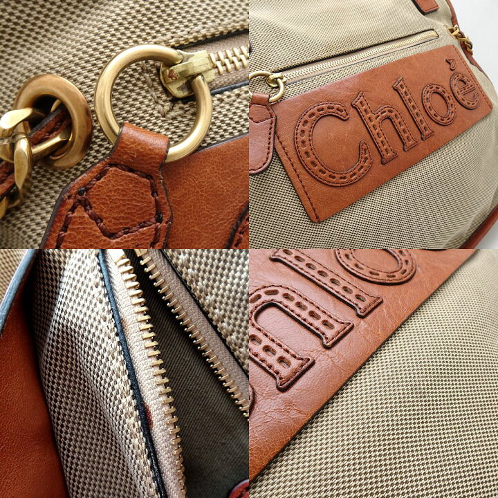 楽天市場】Chloe クロエ ハーレー トートバッグ キャンバスxレザー 