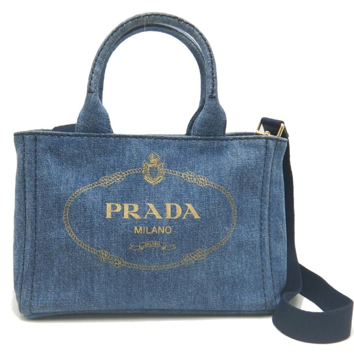 楽天市場】PRADA プラダ カナパ 1BG439 トートバッグ 2WAY デニム BLEU  