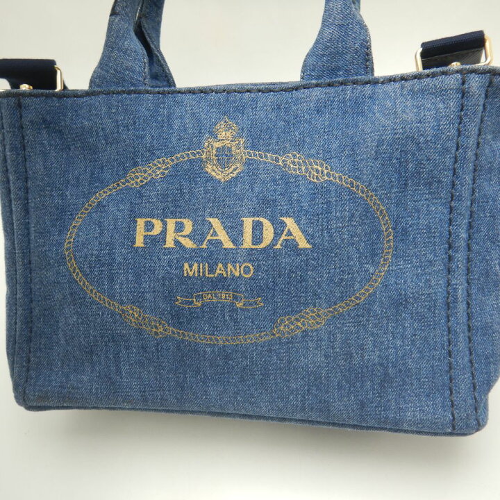 楽天市場】PRADA プラダ カナパ 1BG439 トートバッグ 2WAY デニム BLEU  