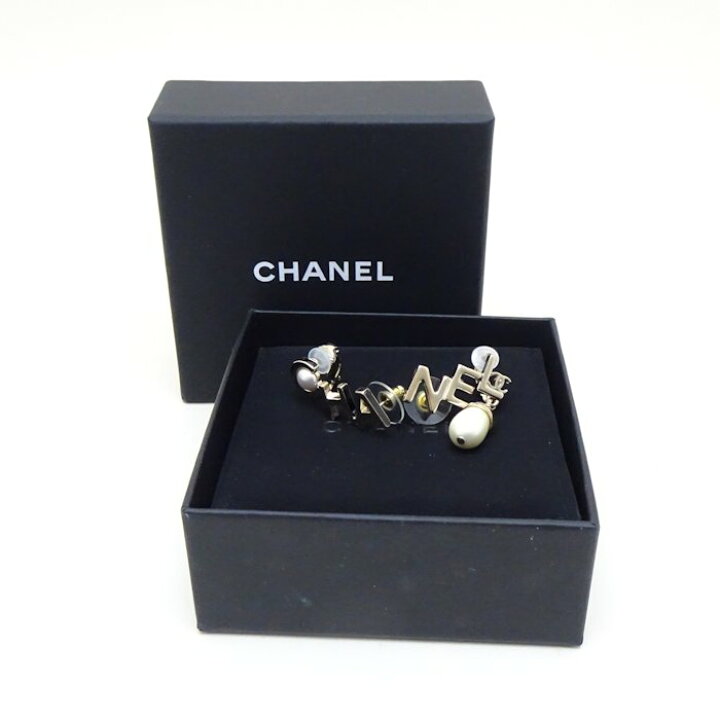 楽天市場】CHANEL シャネル ロゴ ピアス A22K GP ゴールドメッキ 