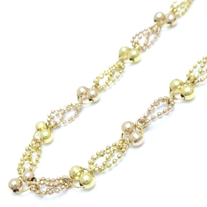 楽天市場】デザイン ネックレス ミラーボールカット 42.5cm K18YG  