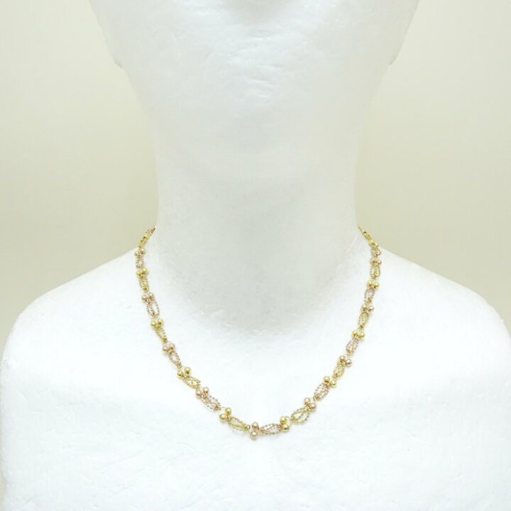 楽天市場】デザイン ネックレス ミラーボールカット 42.5cm K18YG 