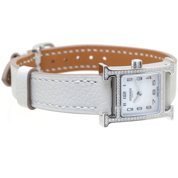 楽天市場】HERMES エルメス Hウォッチ ミニ ベゼルダイヤモンド HH1  