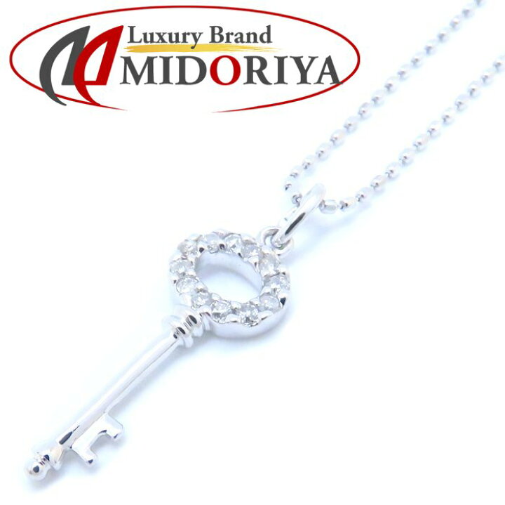 楽天市場】キー ネックレス 鍵モチーフ ダイヤモンド0.10ct K18WG 