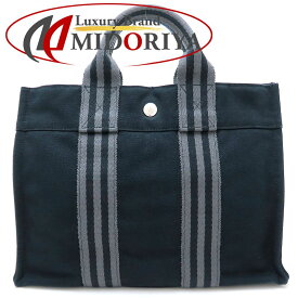 HERMES エルメス フールトゥPM トート ハンドバッグ キャンバス ブラック レディース /352906【中古】