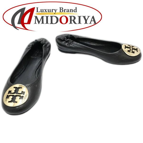 Tory Burch トリーバーチ バレエシューズ INNIE TRAVEL BALLET フラットシューズ サイズ6 レザー ブラック レディース /181817【中古】
