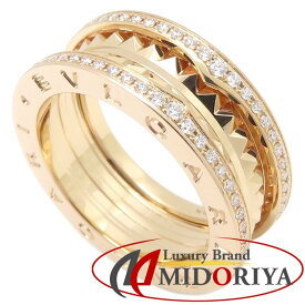 BVLGARI ブルガリ ビーゼロワン ロック リング 指輪 2バンド ダイヤモンド #57 16.5号 360246 K18PG ピンクゴールド レディース 360246/295534【中古】【BJ】
