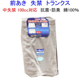 失禁 介護 西川合繊 メンズ 失禁パンツ 100cc対応 トランクス 中失禁用 綿100% コットン 日本製 消臭 抗菌 吸水 インナー 紳士 ムレない アンダーウエア パンツ 肌着 下着 新作 年間 定番 父の日 敬老の日 プレゼント ギフト 楽天 通販 送料込み