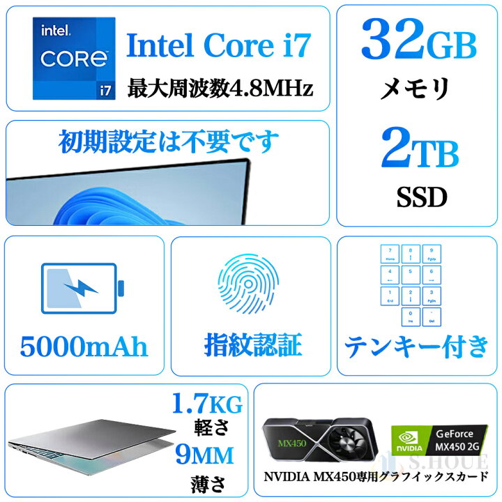 Office付】第9世代i7 SSD+HDD計3TB RAM16GB Bluetooth Wifi Windows11