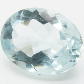 天然アクアマリン 天然石 アクアマリン ベリル アクア 宝石 ルース 誕生石 3月 【 2.393 CT 10.4×8.0×4.9mm 加熱 オーバル ファセットカット ファセット ダイヤモンドカット 】