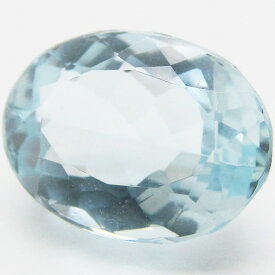 天然アクアマリン 天然石 アクアマリン ベリル アクア 宝石 ルース 誕生石 3月 【 2.178 CT 9.8×7.3×4.9mm 加熱 オーバル ファセットカット ファセット ダイヤモンドカット 】