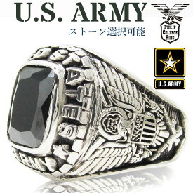 US アーミー カレッジリング ミリタリーリング Army USアーミー 陸軍 ストーン 誕生石 米軍 ミリタリー 本物 実物 軍 送料無料 メンズリング シルバー メンズ リング シルバーリング シルバー925 太め 指輪 オリジナル オーダー 国産 日本製